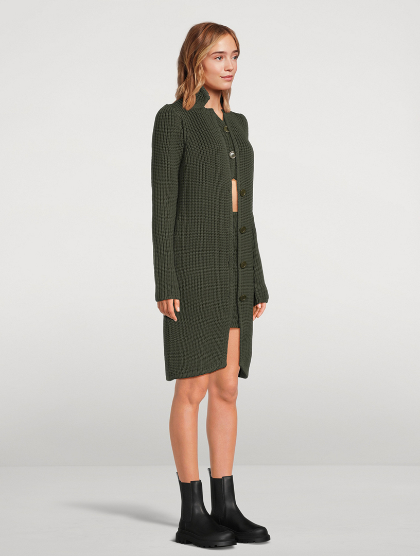 Long Technical Knit Cardigan