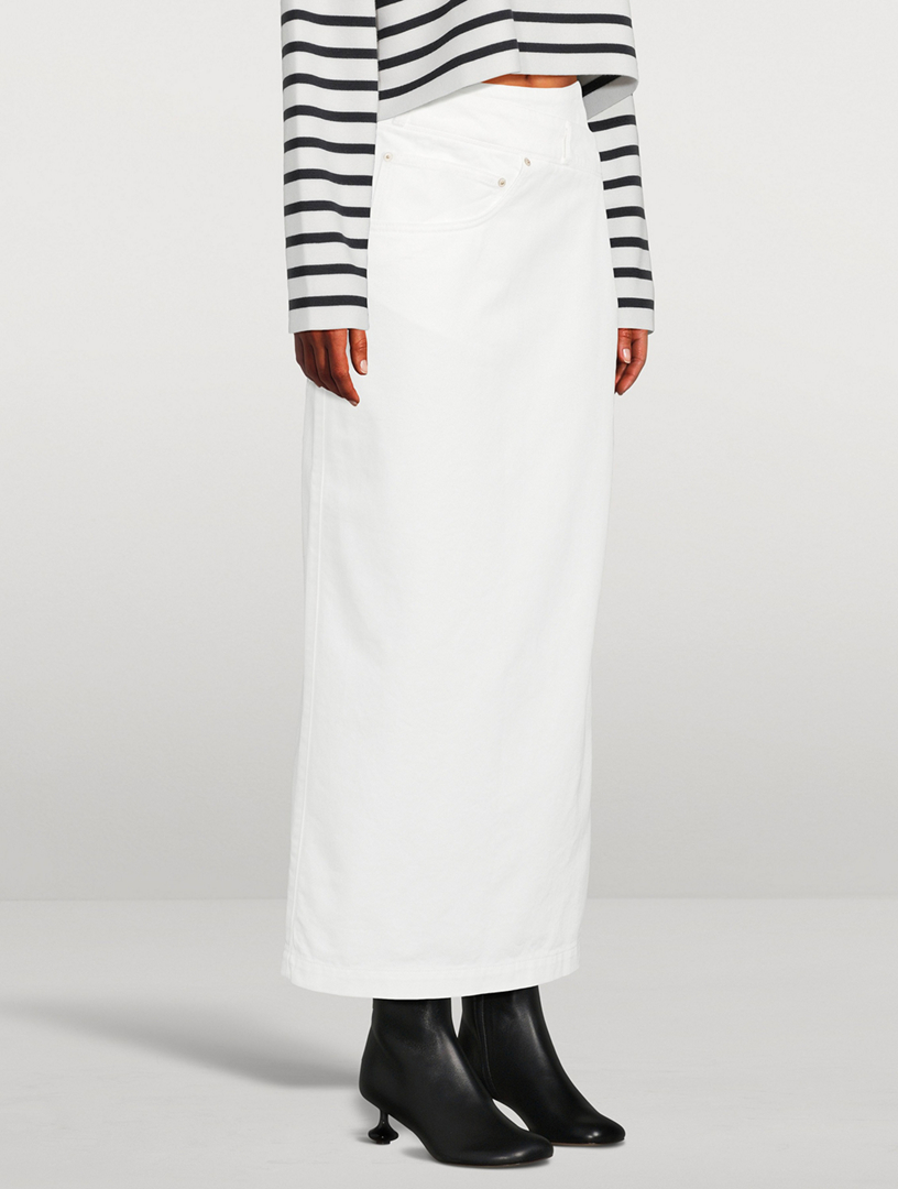 Deconstructed Denim Maxi Skirt