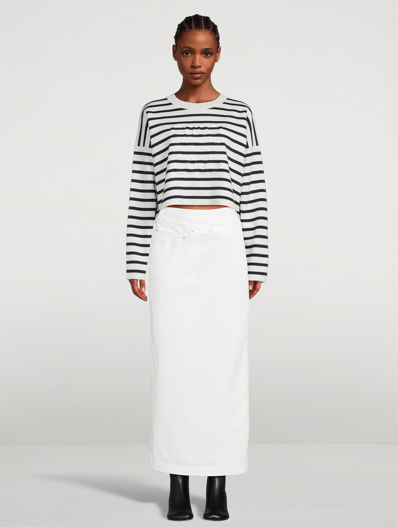 Deconstructed Denim Maxi Skirt