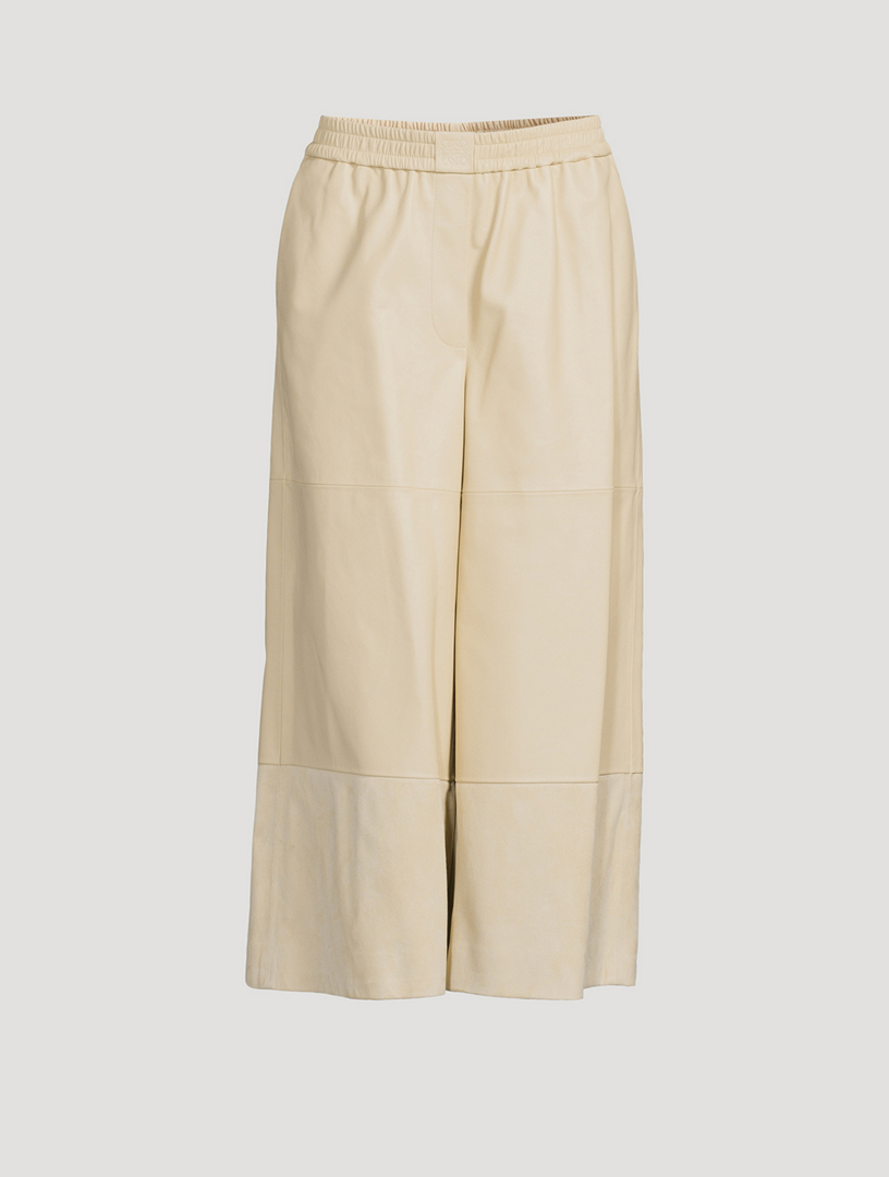 Leather Wide-Leg Trousers