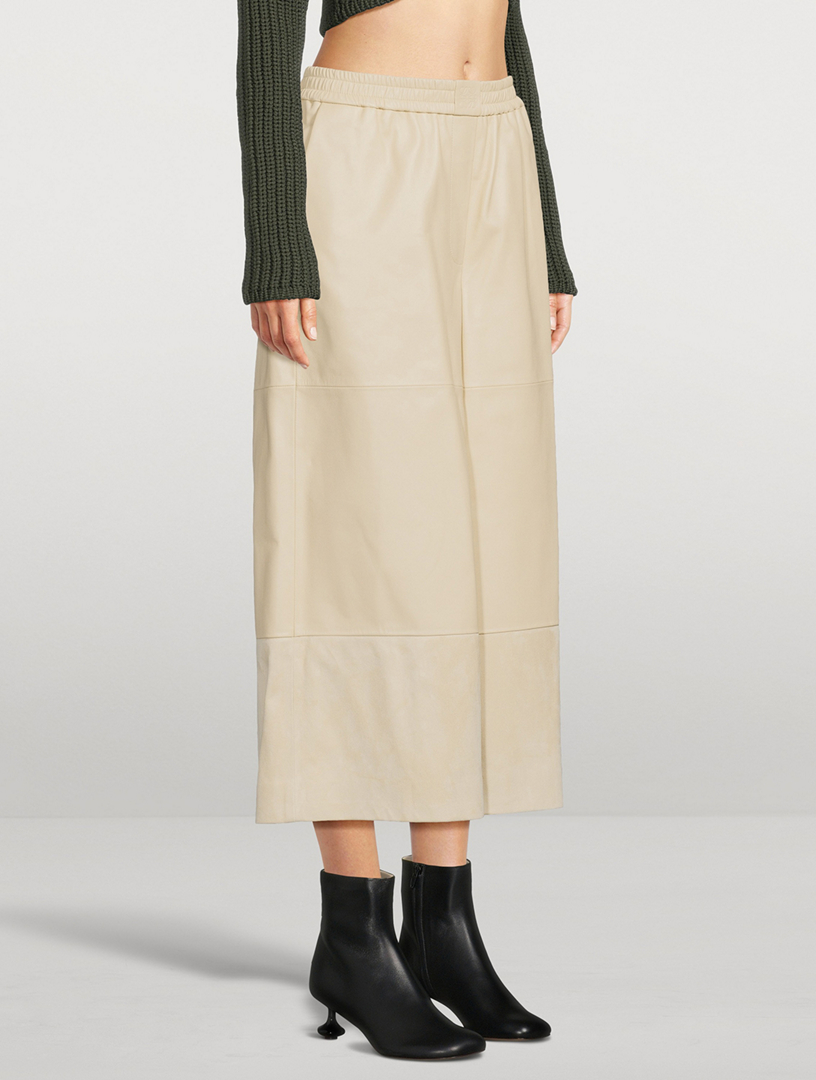 Leather Wide-Leg Trousers