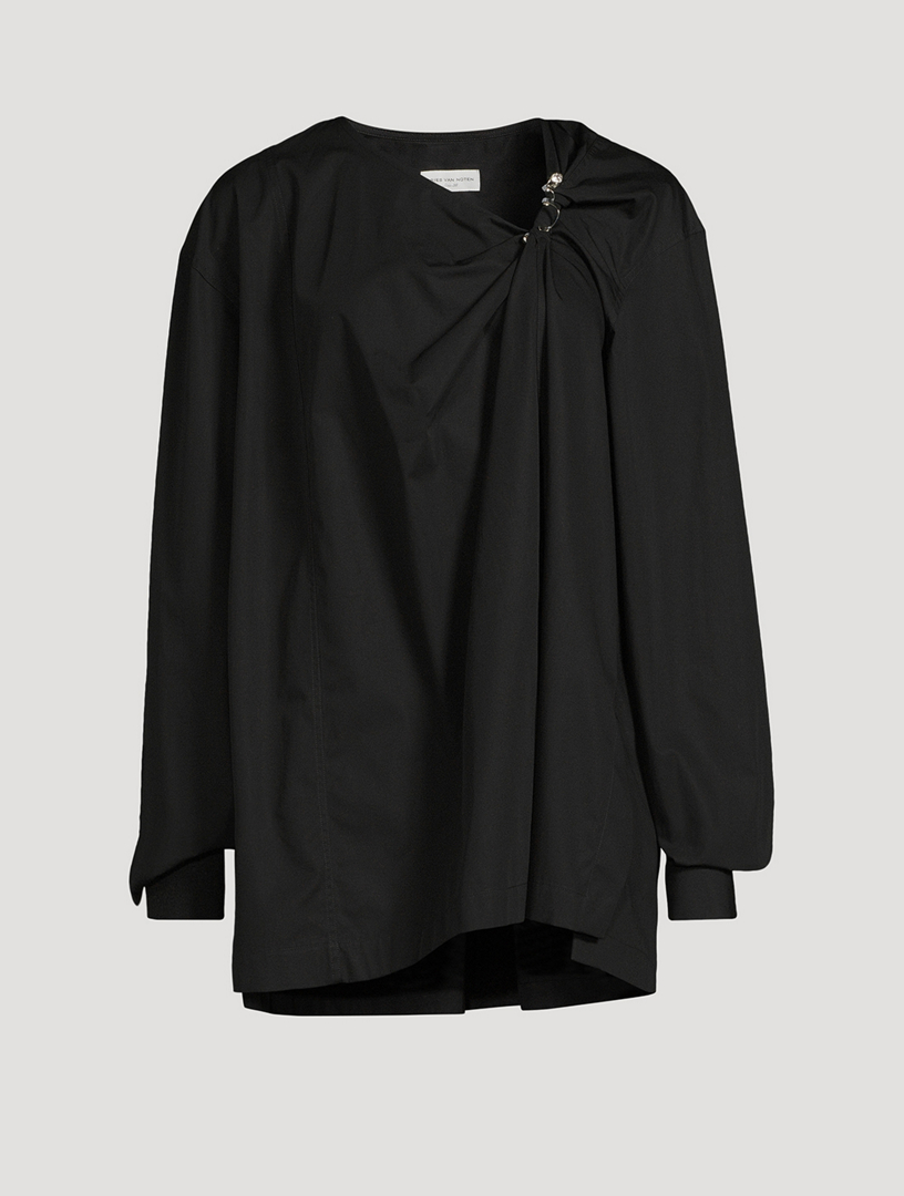 Cijou Draped Poplin Blouse