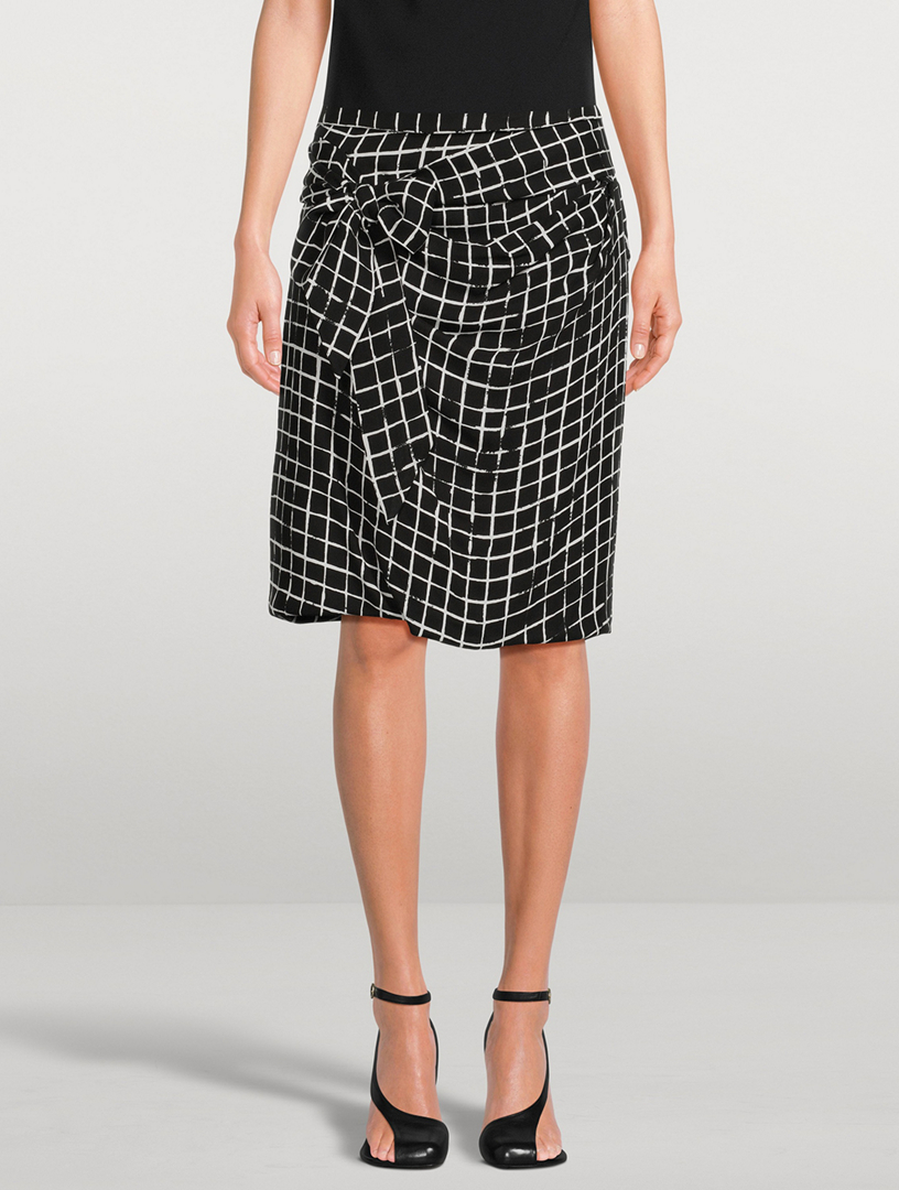 Smith Knotted Skirt Grid Print