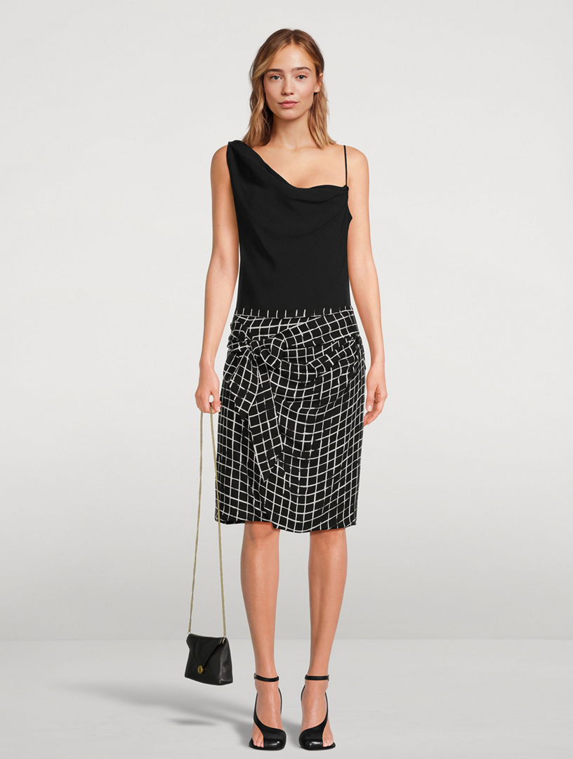Smith Knotted Skirt Grid Print