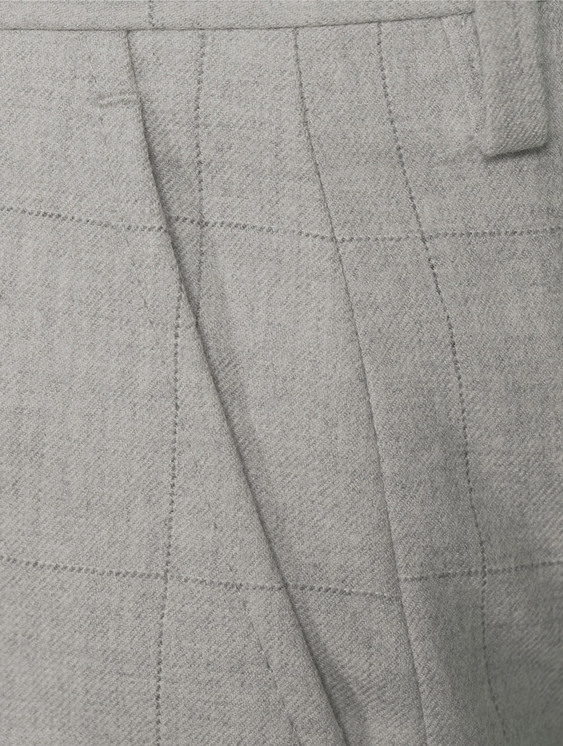Pulla Wool Trousers Windowpane Check Print