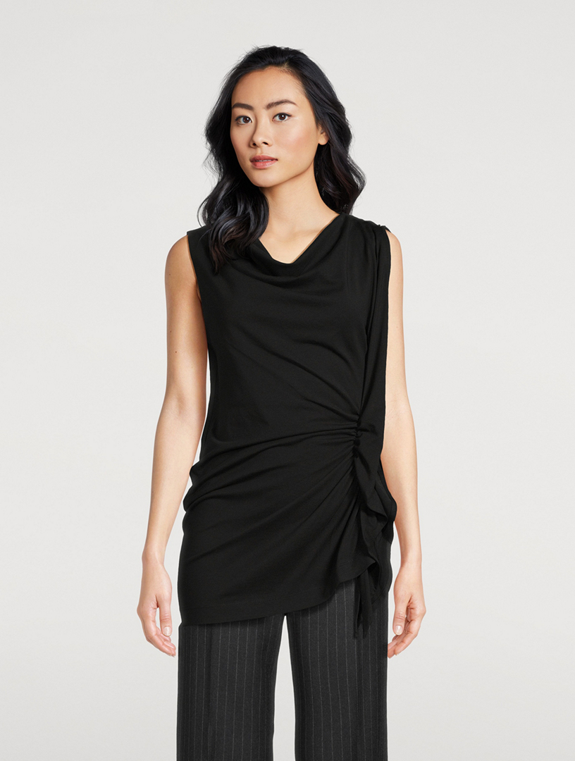 Gathered Sleeveless Top