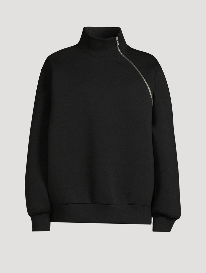 Zip Collar Oversized Sweatshirt