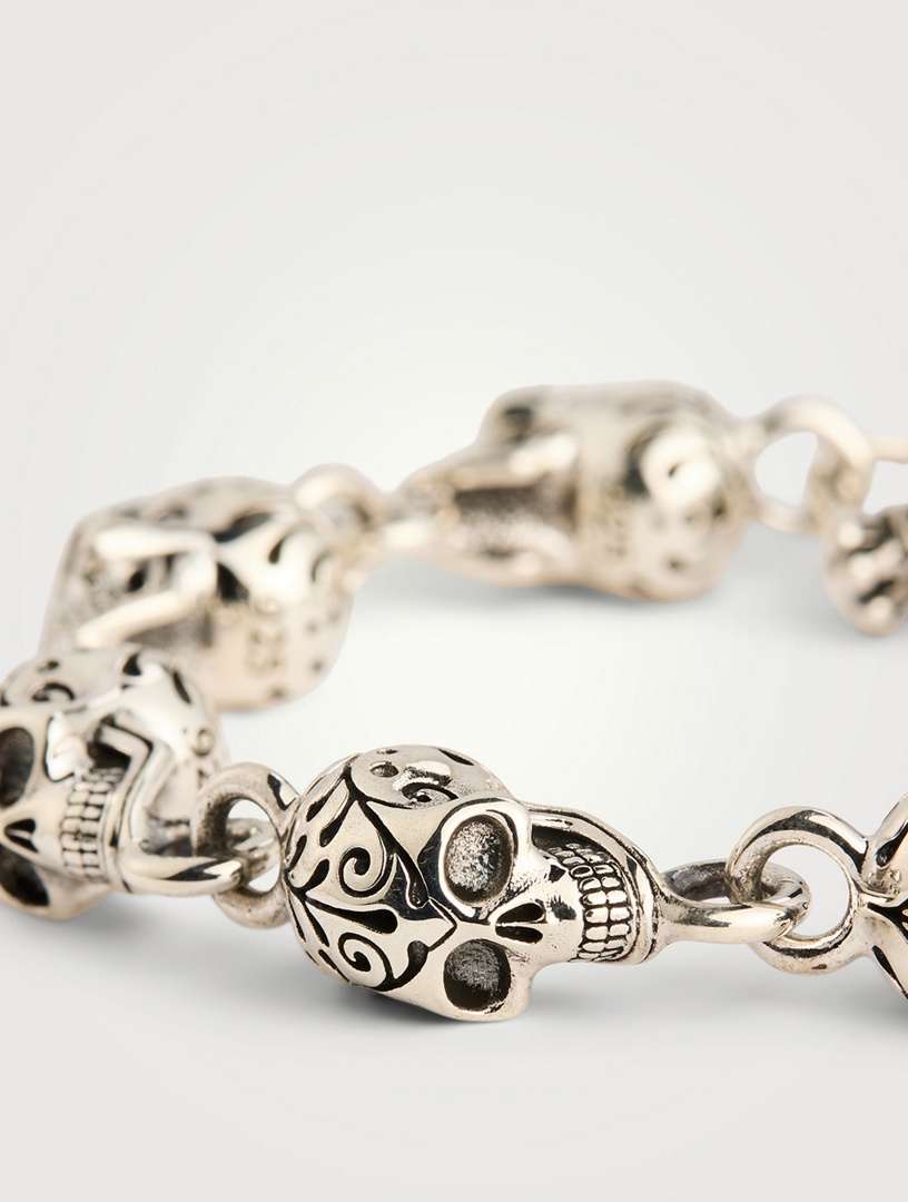 Silver 20th Anniversary Edition Day Of The Dead Skull Bracelet