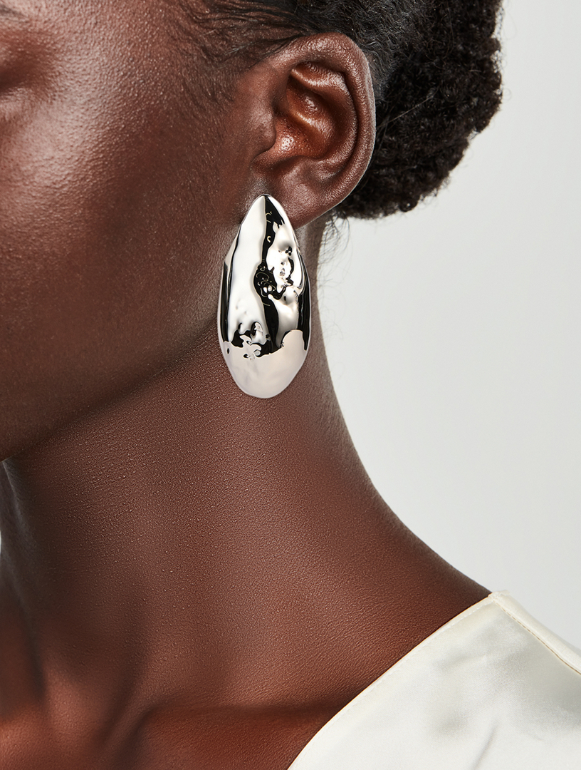 Molten Puffy Teardrop Earrings