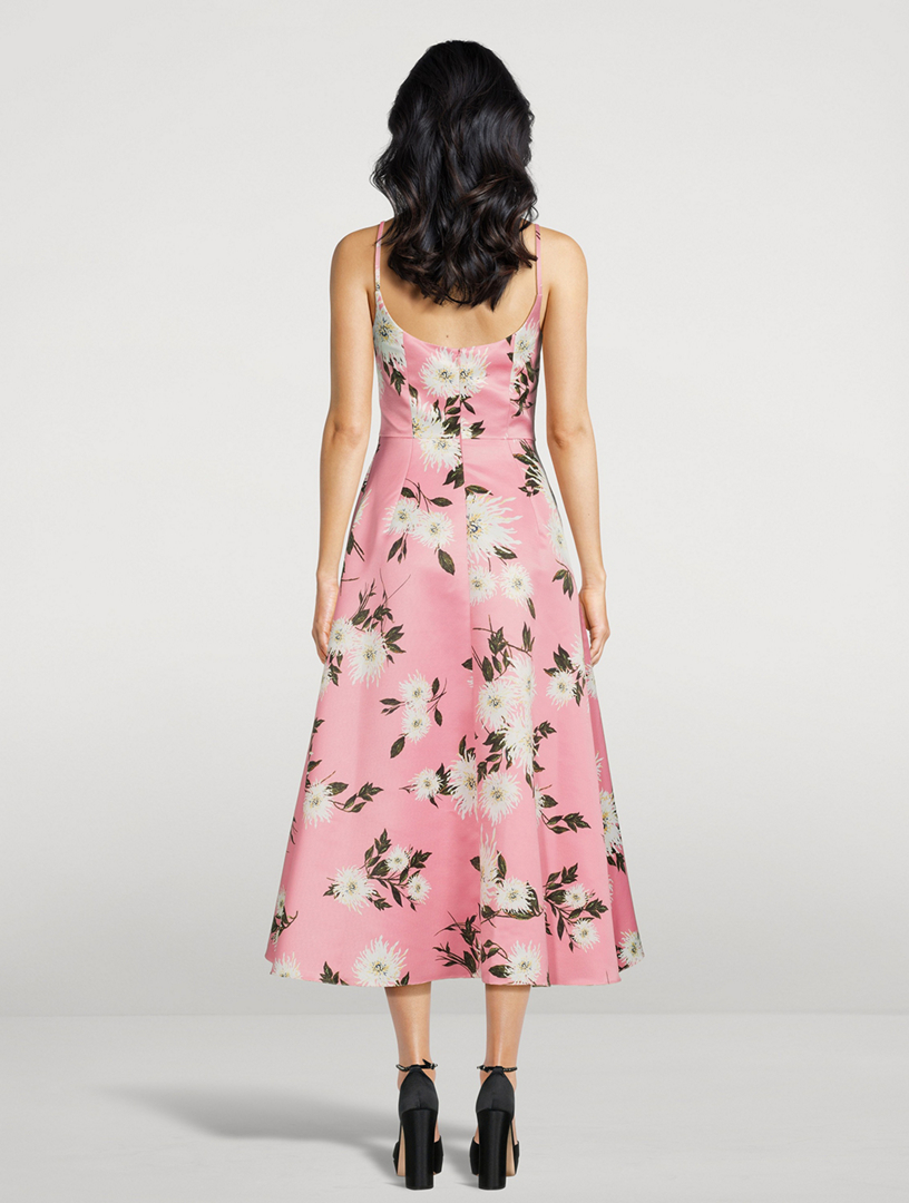 Wenna Taffeta Faille Midi Dress Dahlia Print