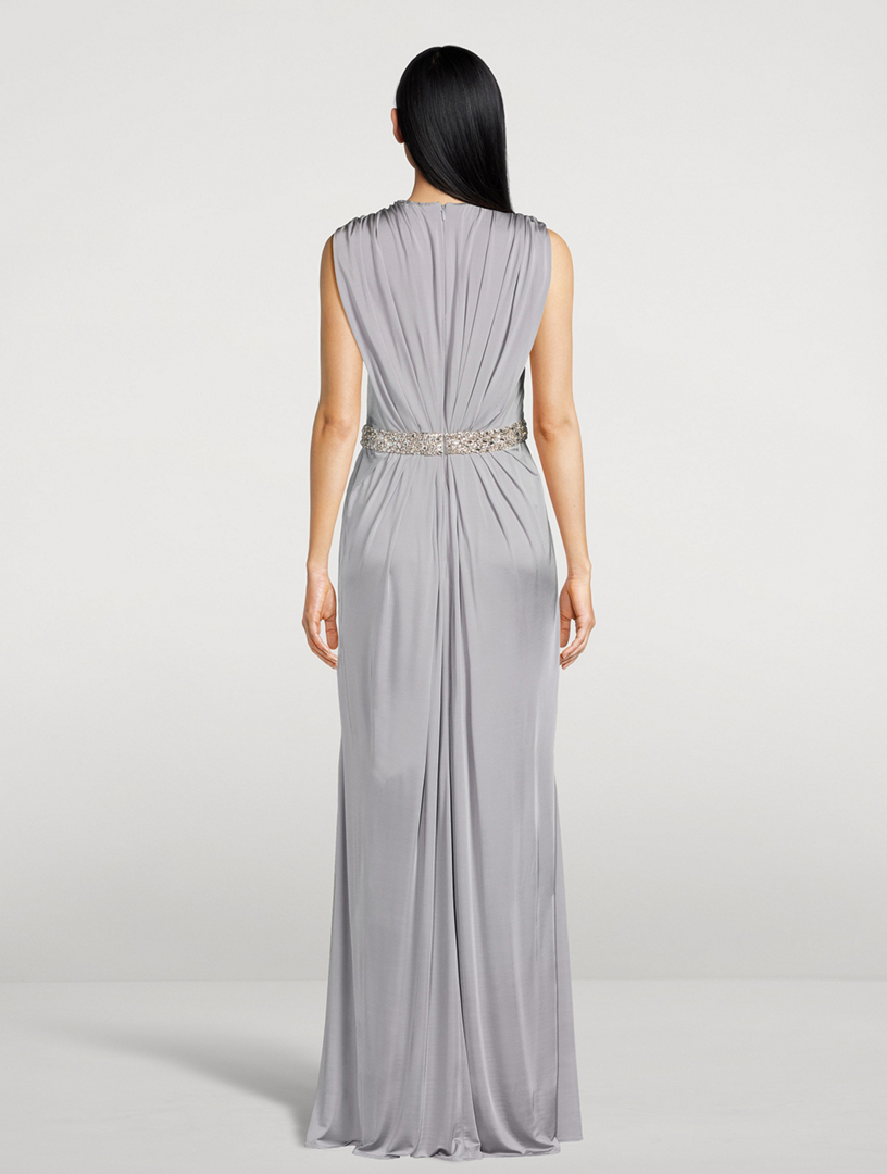Embellished Jersey Gown