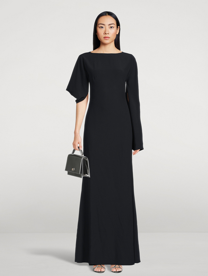 Asymmetric Crêpe Gown