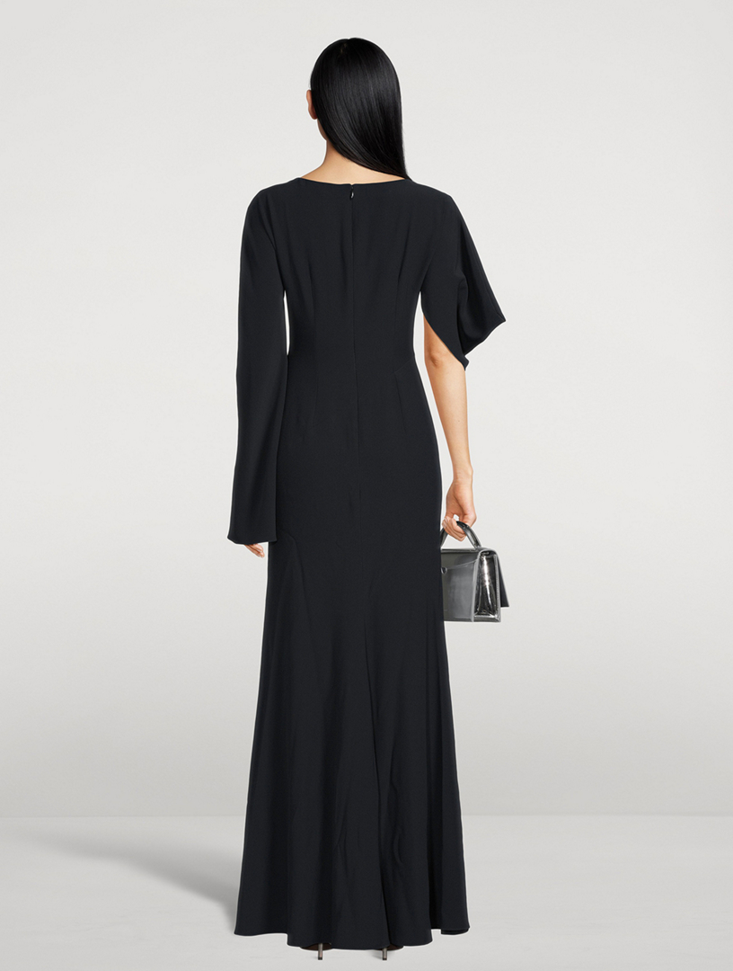 Asymmetric Crêpe Gown