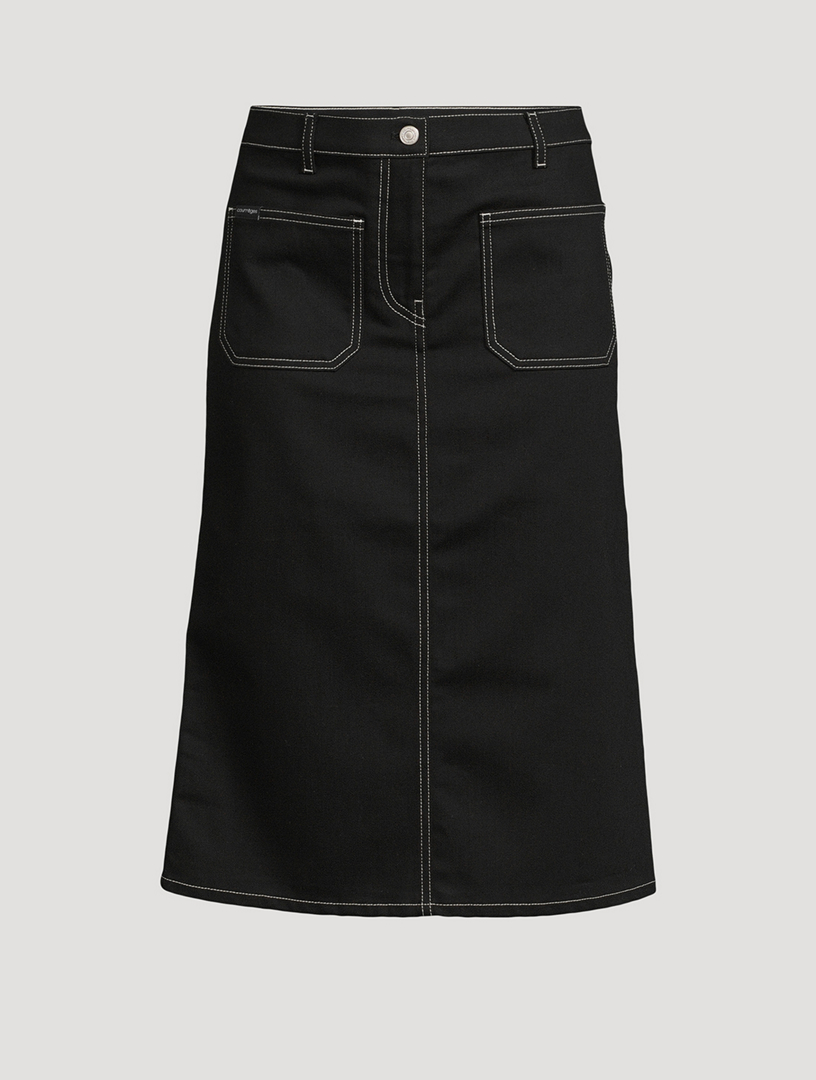 COURREGES Stretch Denim Midi Skirt | Holt Renfrew