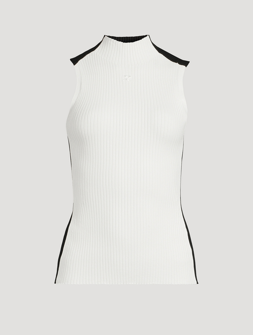 Contrast Frame Ribbed Shell