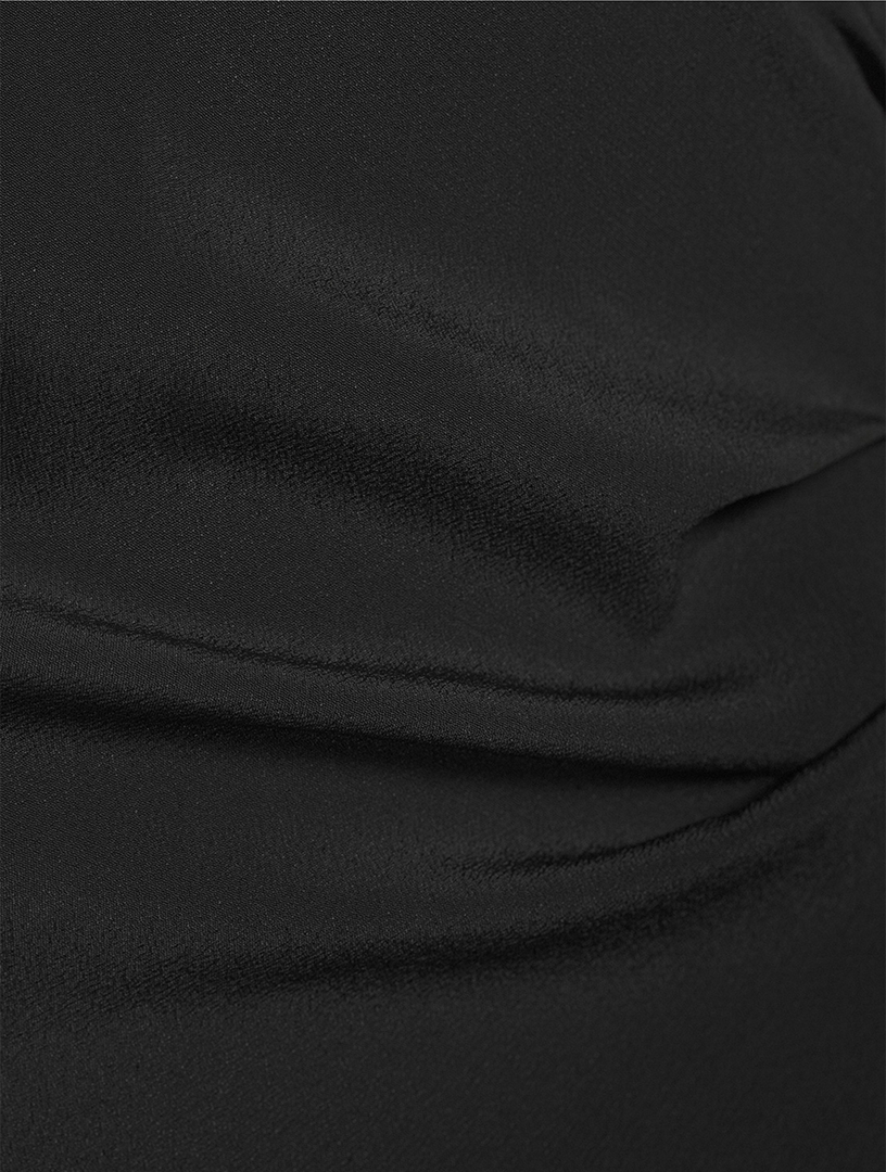 Draped Silk Georgette Mini Dress