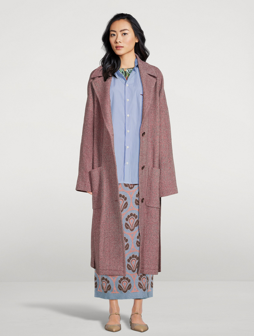 Belted Tweed Coat
