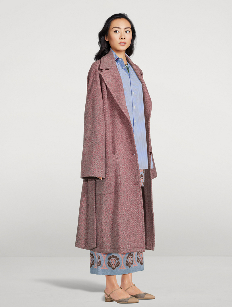 ETRO Belted Tweed Coat Holt Renfrew