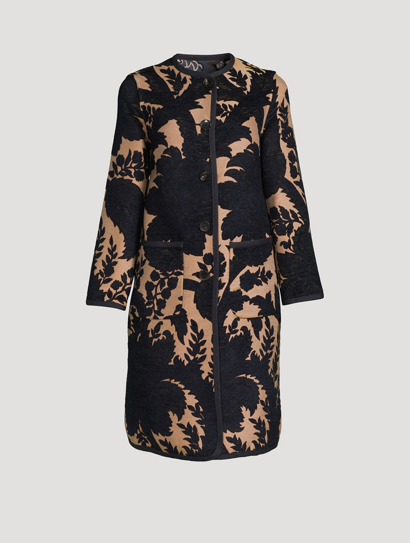 Floral Jacquard Coat