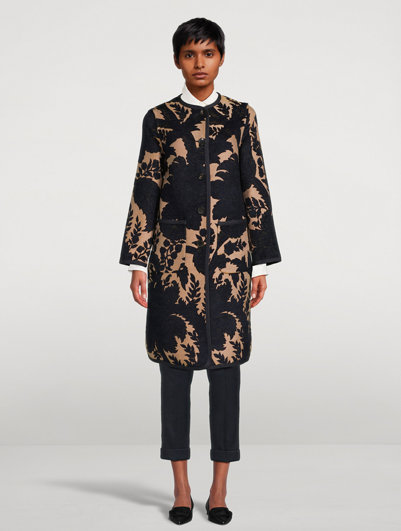 Floral jacquard coat hotsell