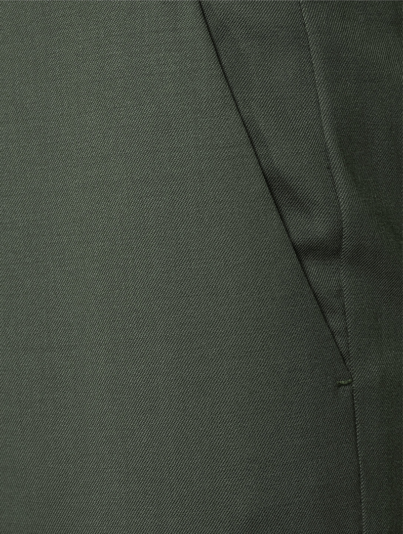 Stretch Wool Straight-Leg Trousers