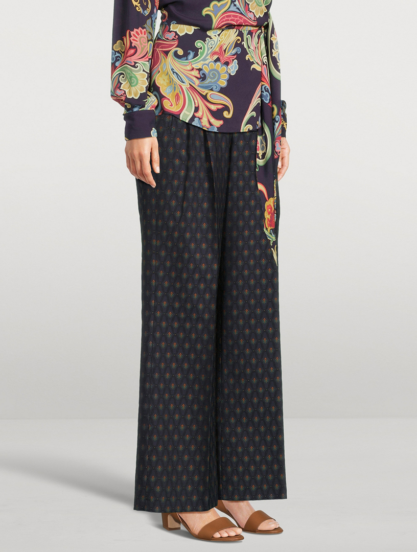Jacquard Wide-Leg Trousers