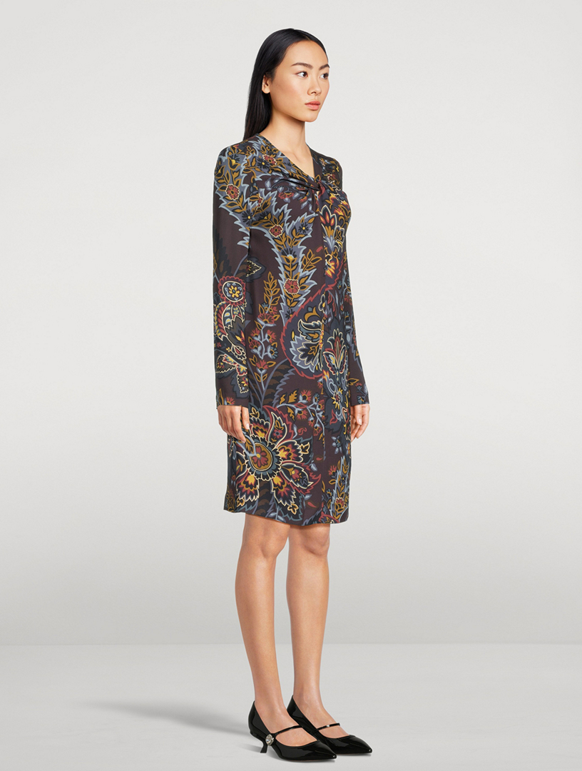 Robe nouée à l’avant à imprimé style cachemire