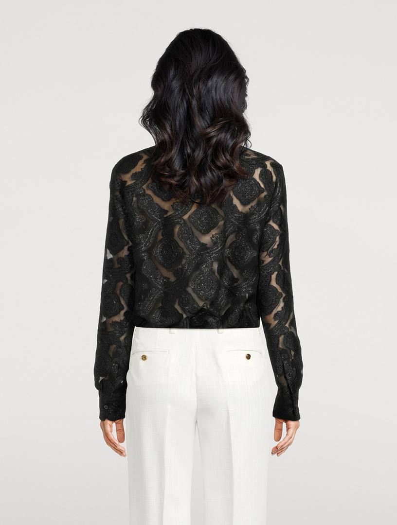 Paisley-Embroidered Shirt