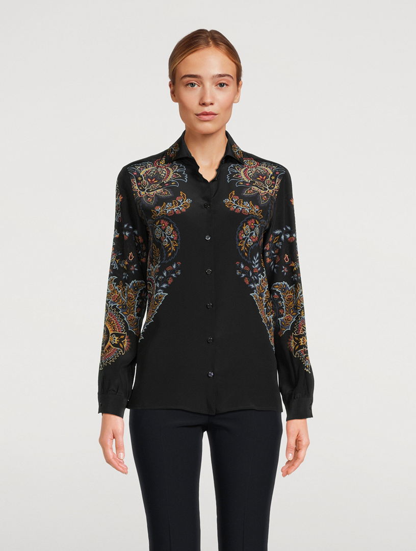 Silk Shirt Paisley Print