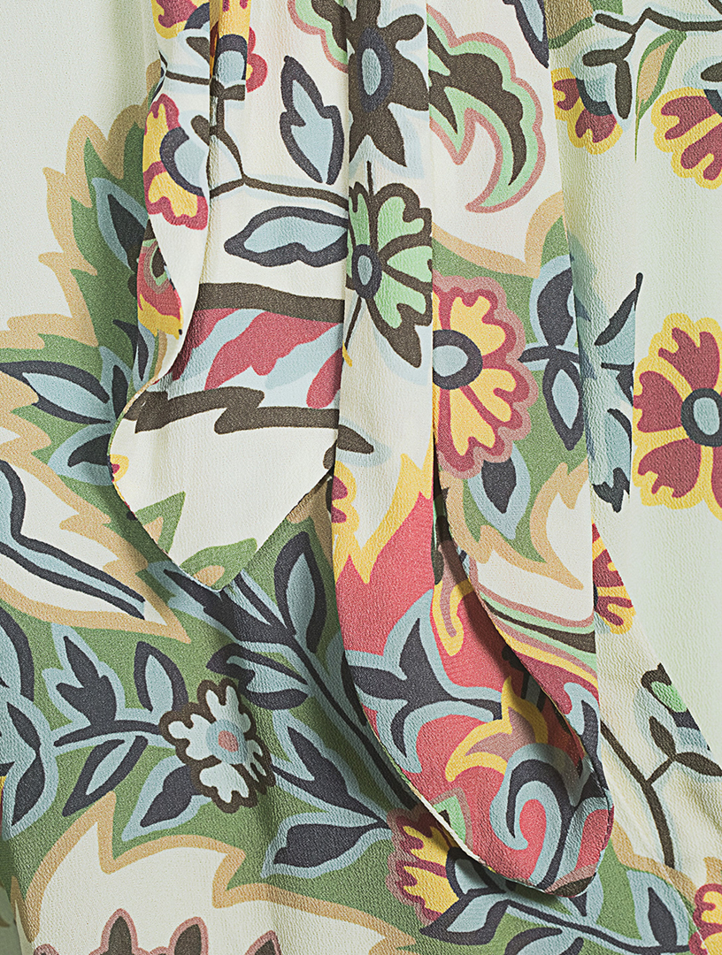 Tie-Neck Blouse Floral Print