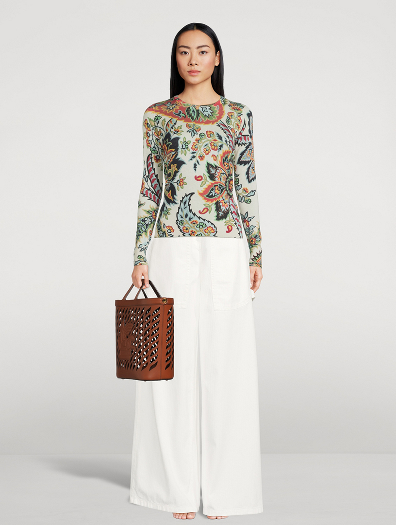 Paisley Jacquard Silk Cashmere Sweater