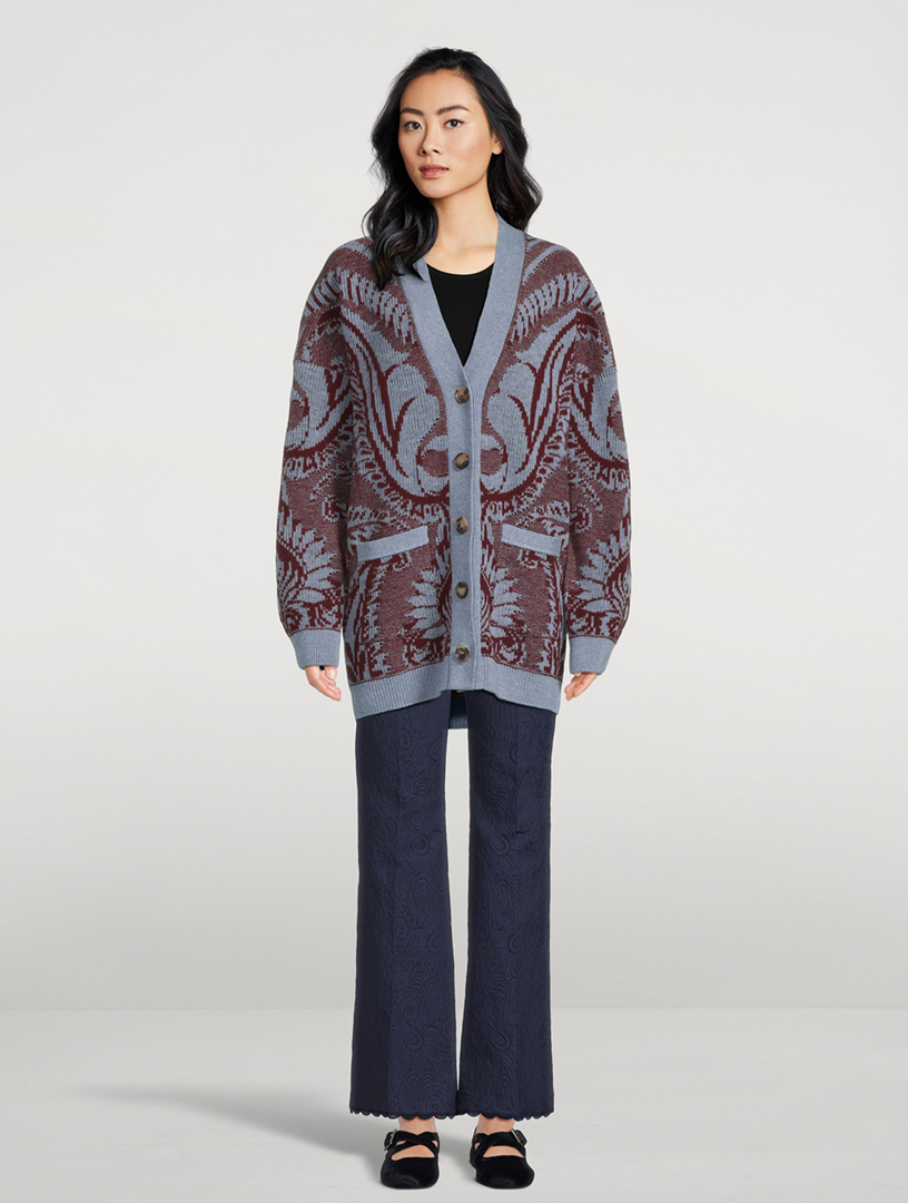 Jacquard Wool Cardigan