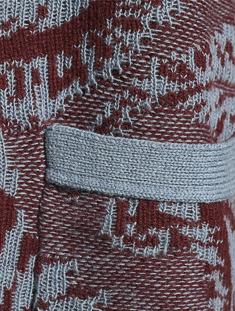 Jacquard Wool Cardigan