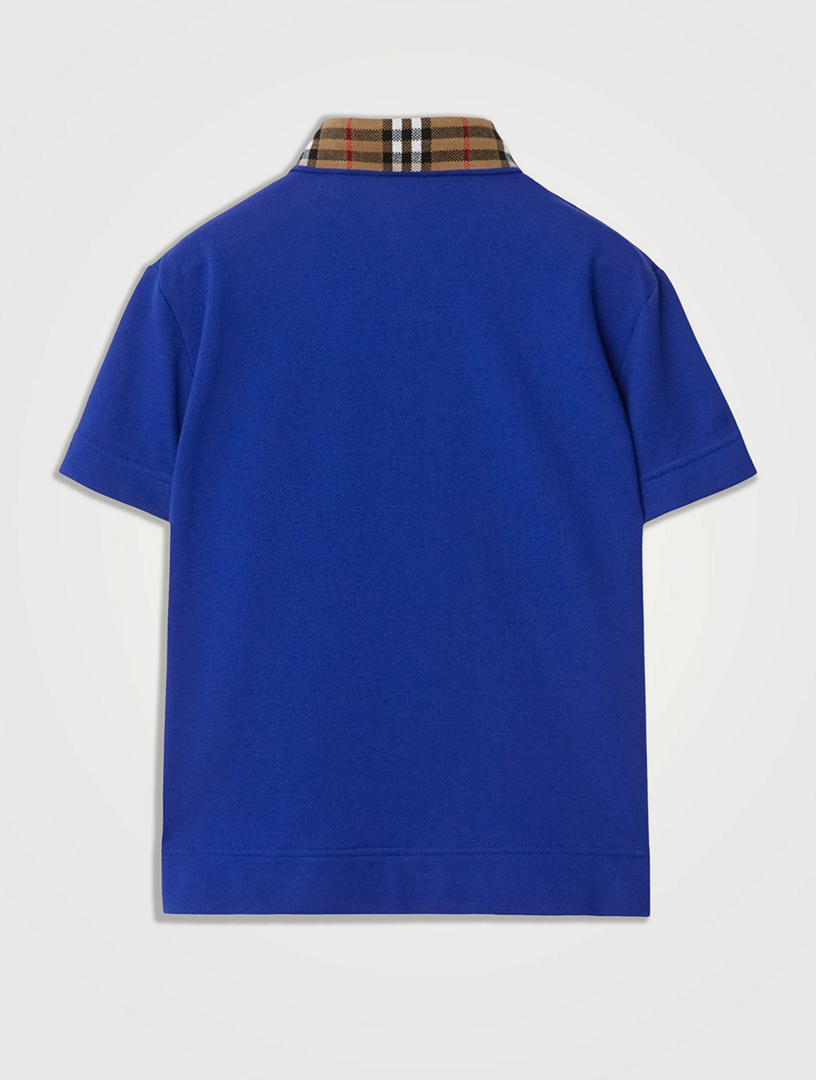 Check Collar Piqué Polo Shirt