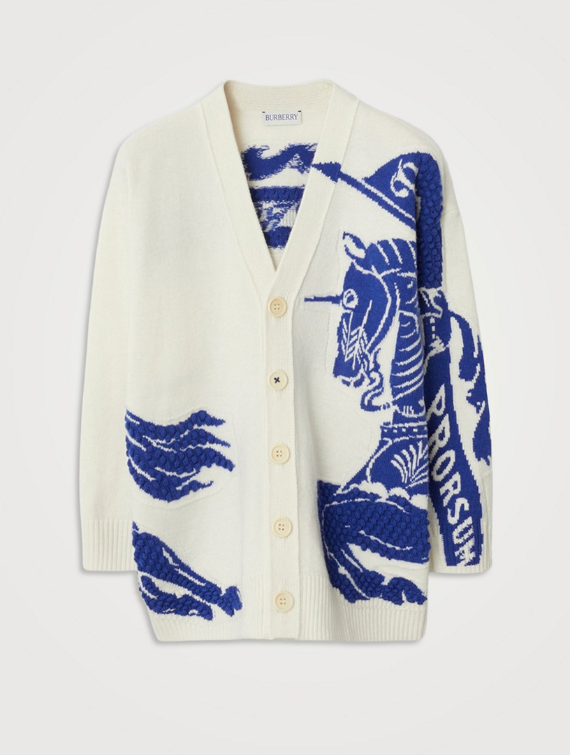 EKD Intarsia Wool Cashmere Cardigan