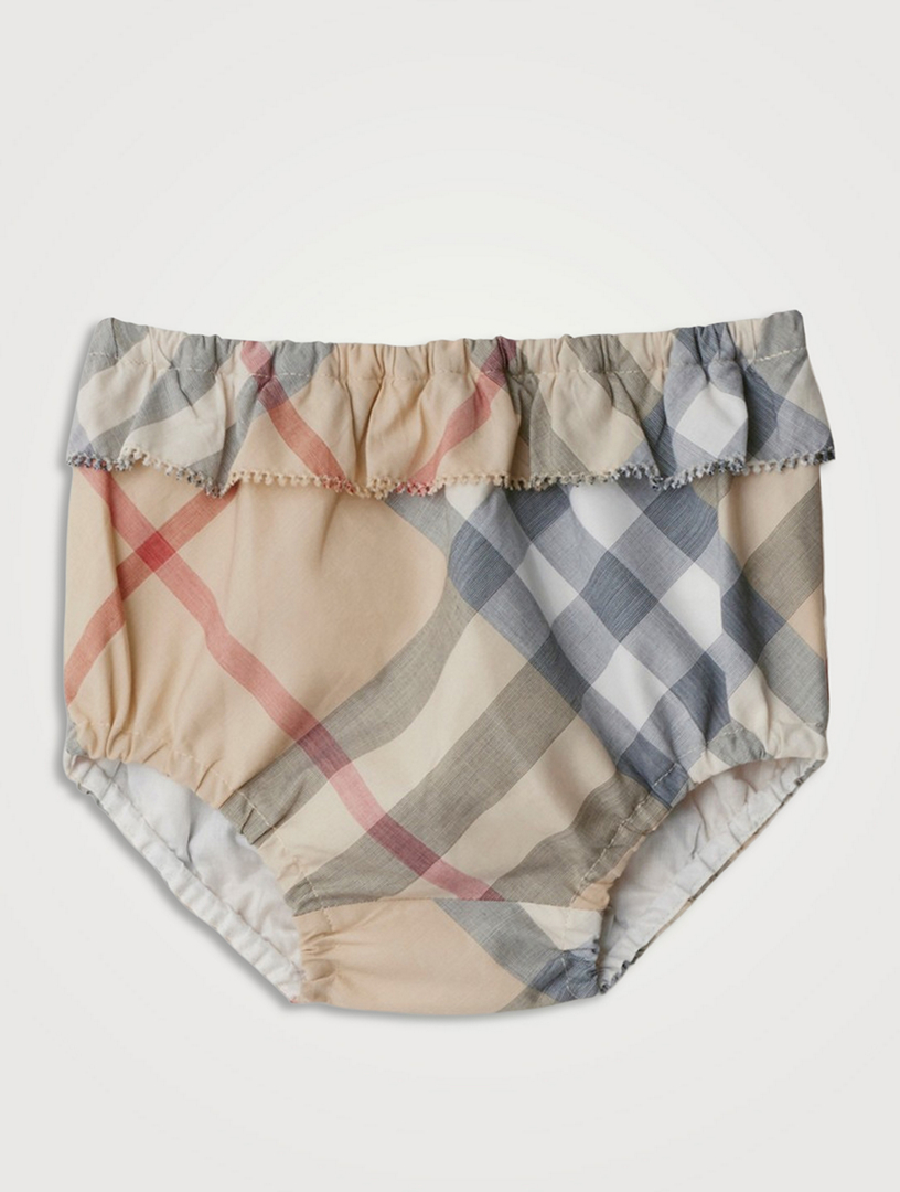 Check Cotton Dress And Bloomers Set