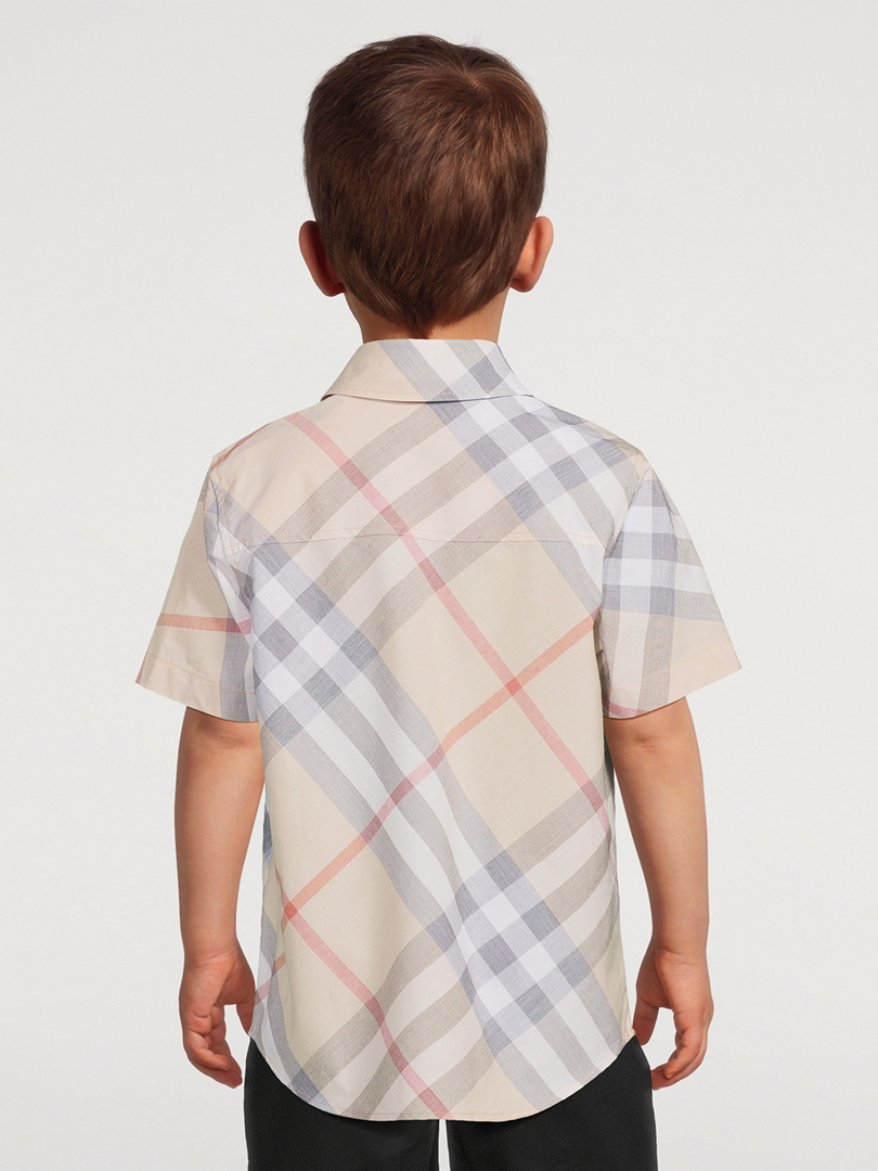 BURBERRY Check Cotton Short Sleeve Shirt Holt Renfrew