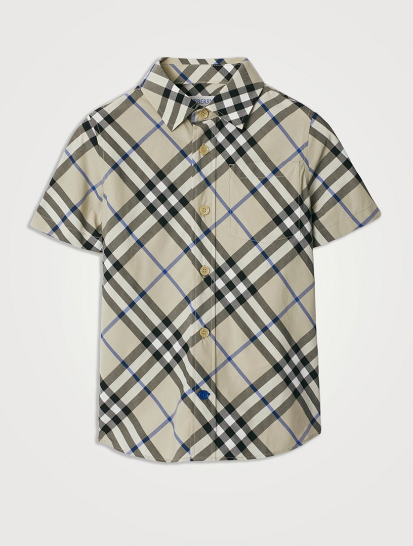 BURBERRY Check Cotton Short Sleeve Shirt