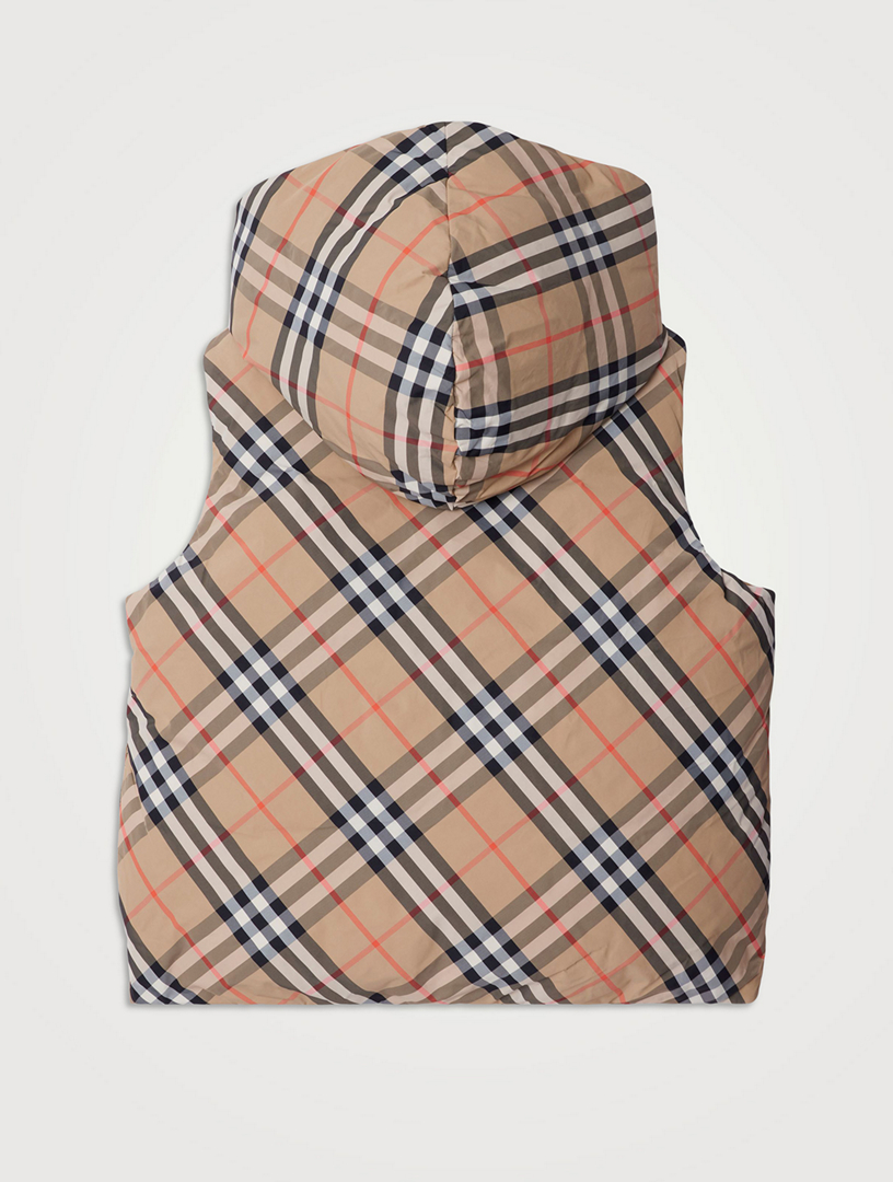 Reversible Check Padded Nylon Gilet
