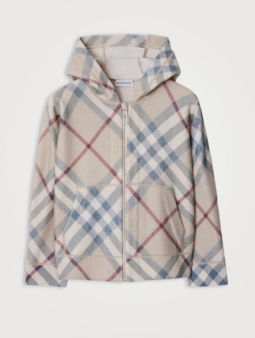 BURBERRY Check Wool Zip-Up Hoodie Holt Renfrew - Main Image