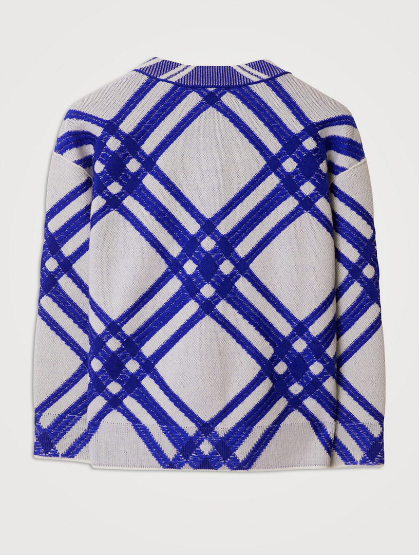 Check Wool Cardigan