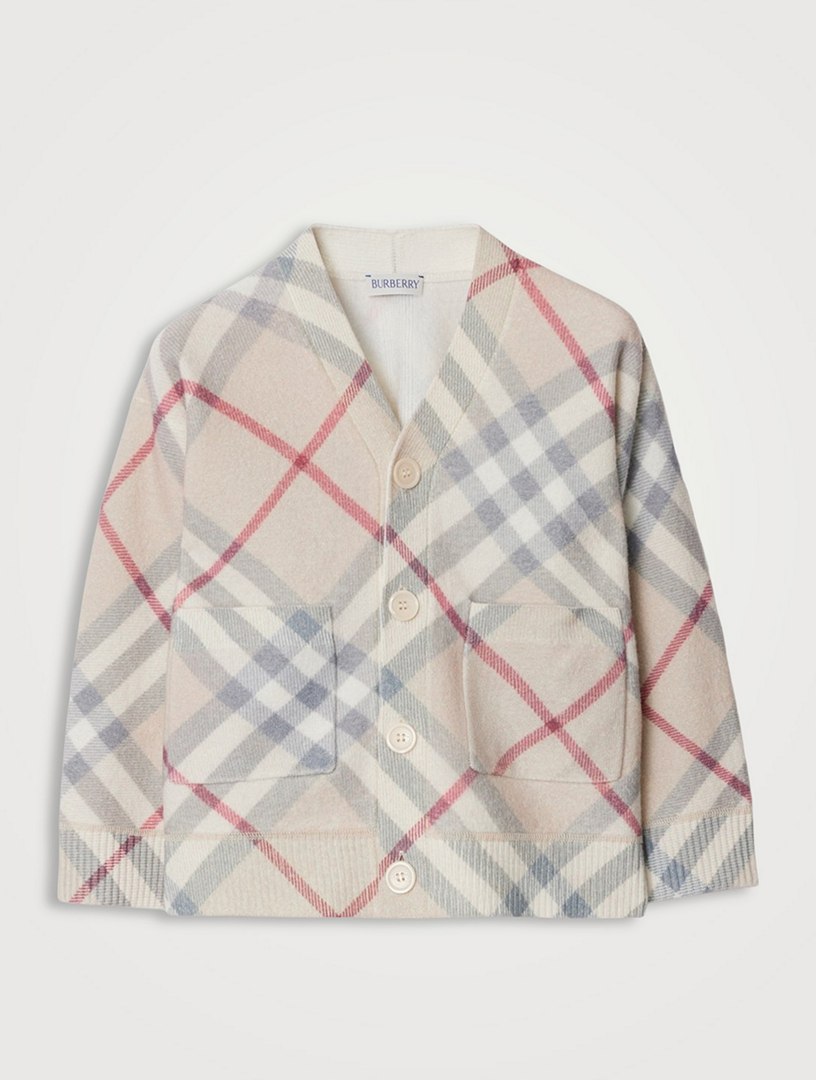 Check Wool Cardigan
