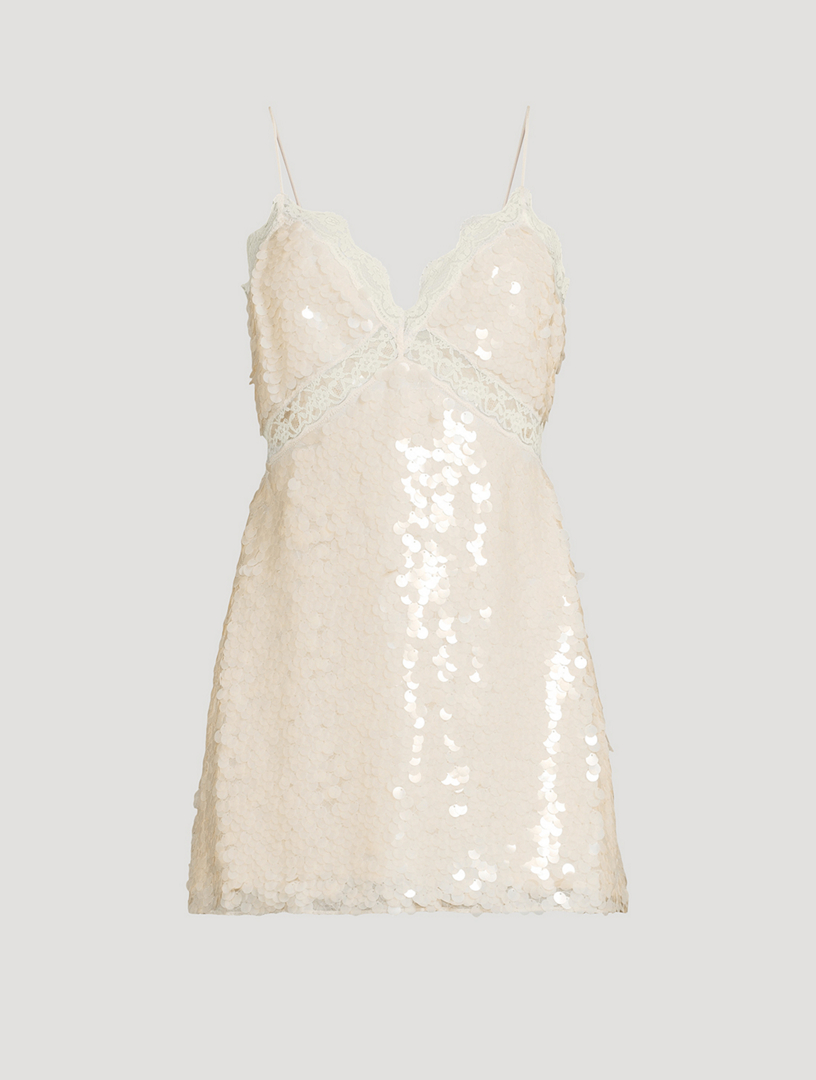 slim fit dress slacks Free People Midnight Kiss Sequin Gold Mini Dress
