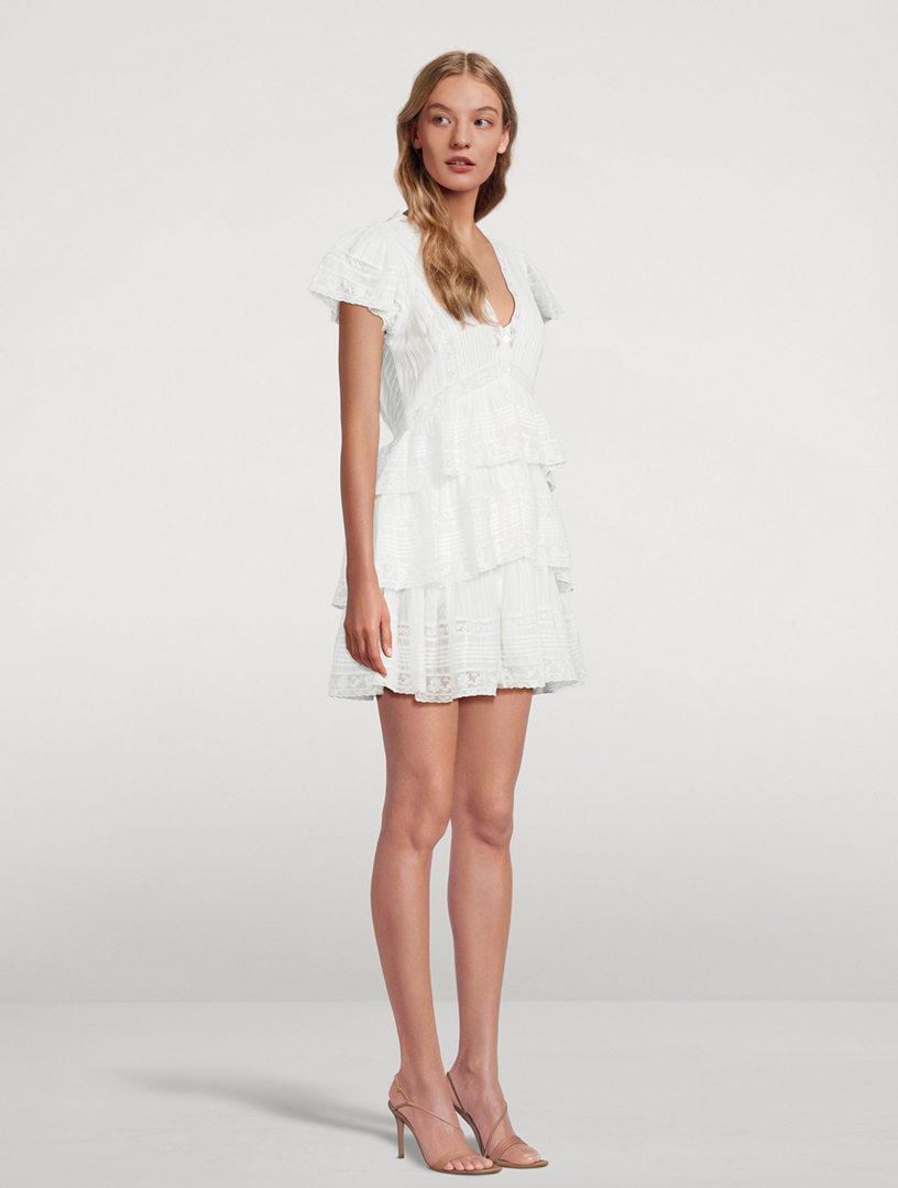 LOVESHACKFANCY Binselle Ruffled Mini Dress Holt Renfrew