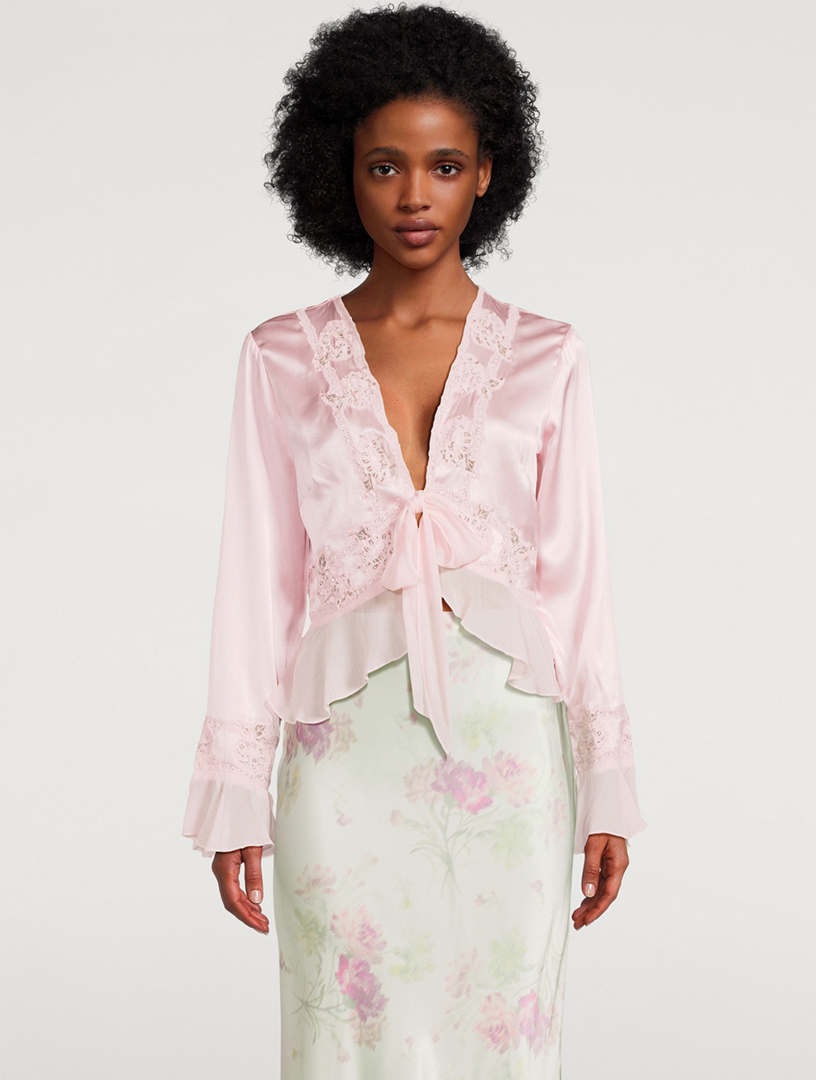 Vivetta Silk Tie-Front Blouse