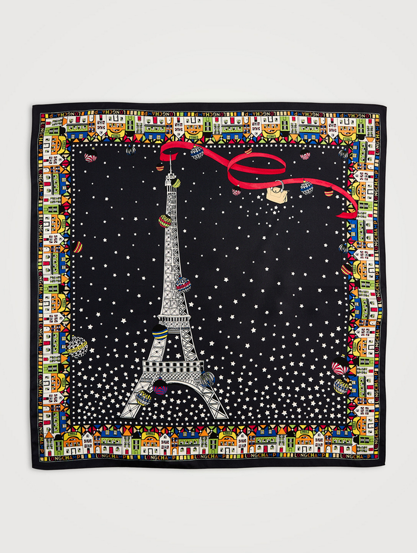 Tour Eiffel Noël Longchamp Silk Scarf
