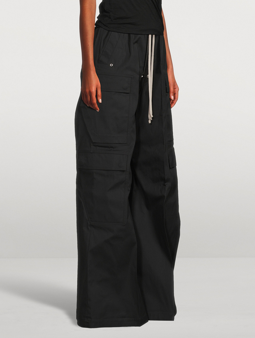 Cargobelas Stretch Cotton Wide-Leg Pants