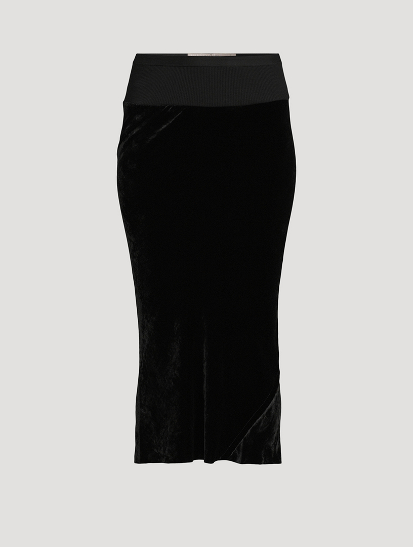 Bias Velvet Midi Skirt