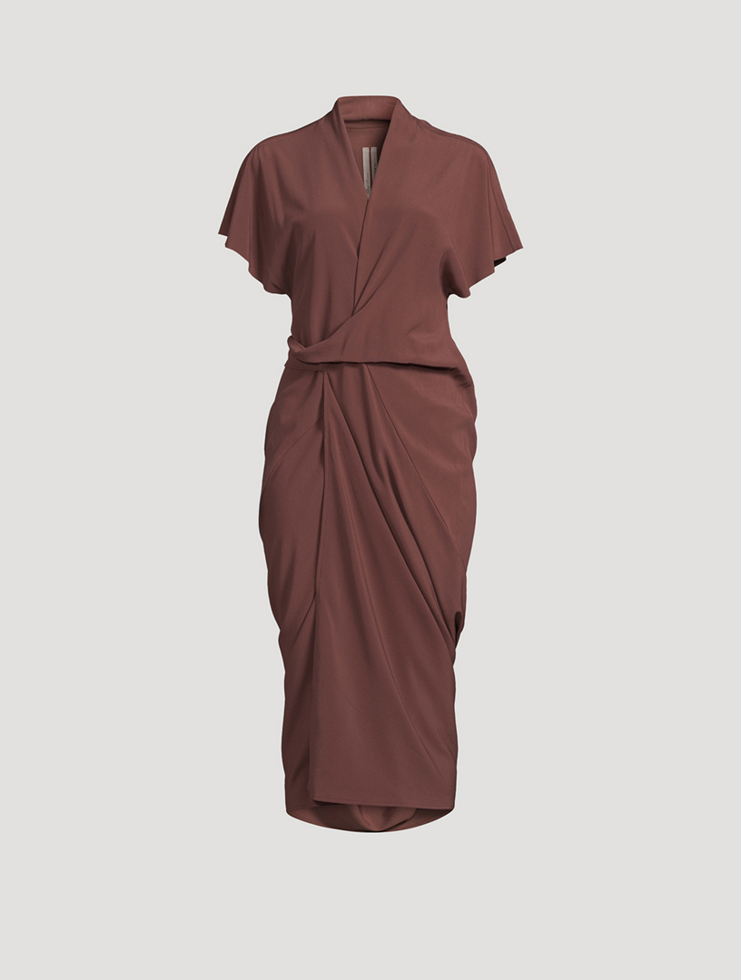 Silk Crêpe Midi Wrap Dress