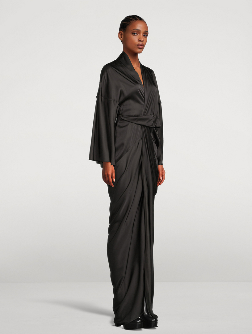 Porterville Charmeuse Wrap Gown